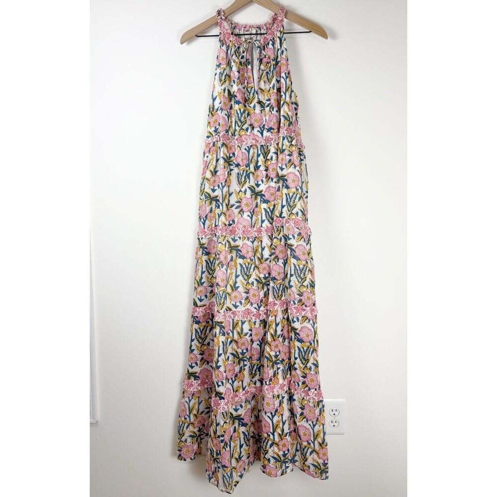 Caroline Constas Tiered Floral Maxi Dress (Sz S) 100% Cotton Gauze Summer Party